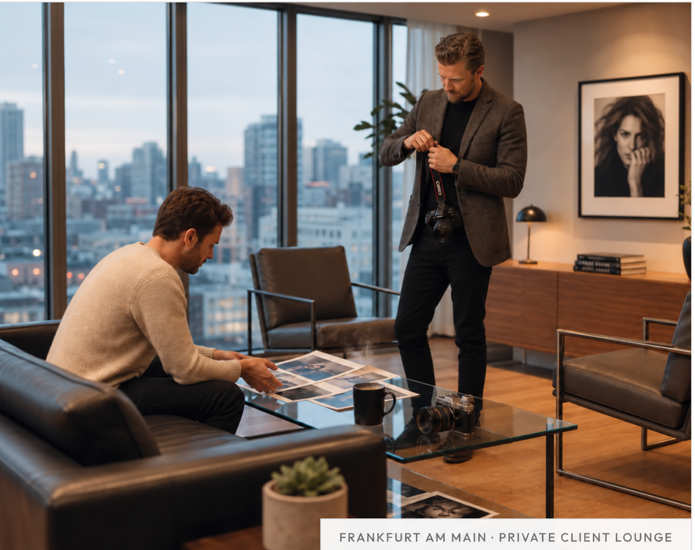 Corcoran Fischer Properties private client consultation lounge in Frankfurt am Main